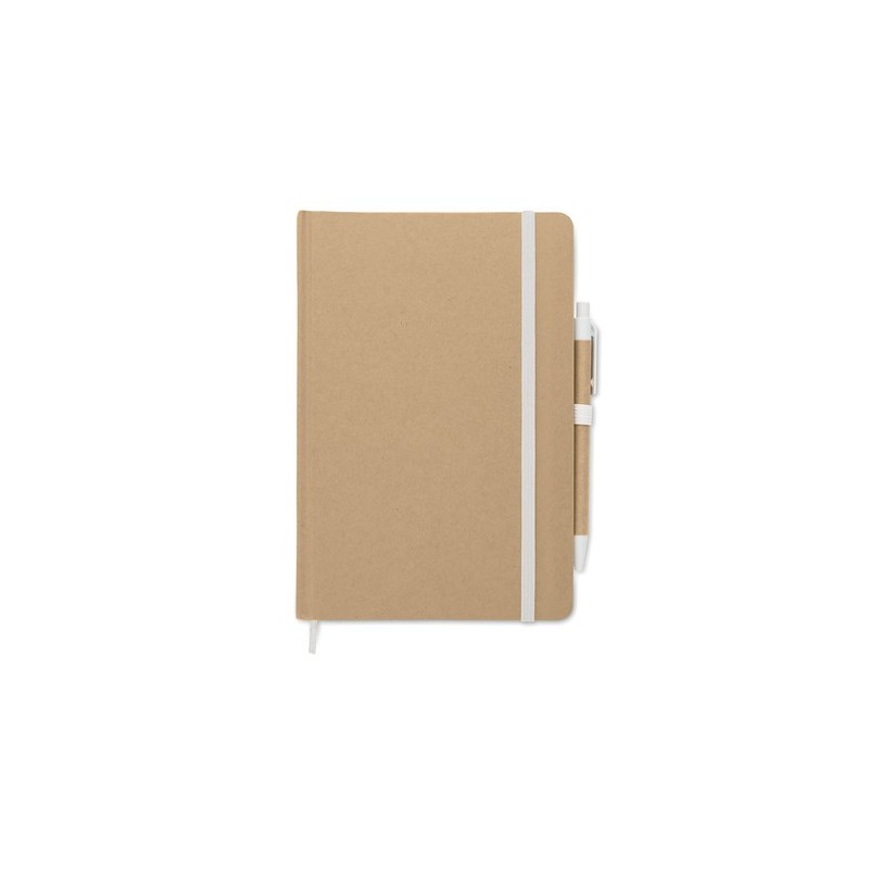 Carnet A5  en carton recyclé personnalisé - CARATIL Matières : papier Couleurs : blanc cadeau entreprise pas cher