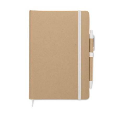 Carnet A5  en carton recyclé personnalisé - CARATIL Matières : papier Couleurs : blanc cadeau entreprise pas cher