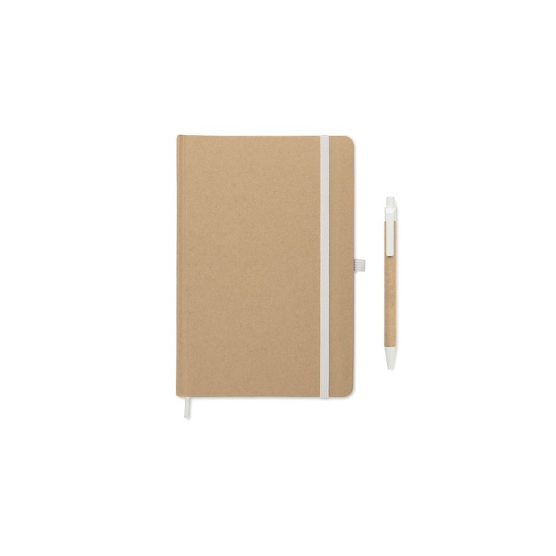 Carnet A5  en carton recyclé personnalisé - CARATIL Matières : papier Couleurs : blanc impression haute définition