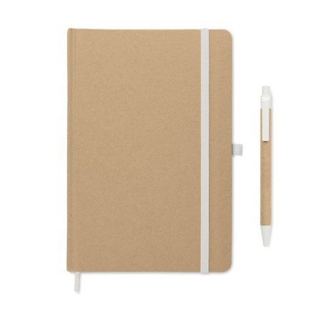 Carnet A5  en carton recyclé personnalisé - CARATIL Matières : papier Couleurs : blanc impression haute définition