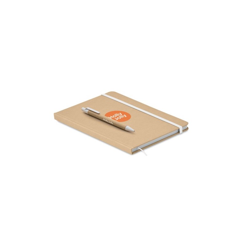 Carnet A5  en carton recyclé personnalisé - CARATIL Matières : papier Couleurs : blanc goodies entreprise design