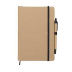 Carnet A5  en carton recyclé personnalisé - CARATIL Matières : papier Couleurs : noir personnalisable avec votre logo