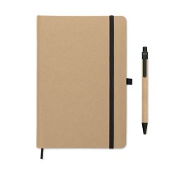 Carnet A5  en carton recyclé personnalisé - CARATIL Matières : papier Couleurs : noir marquage laser ultra précis