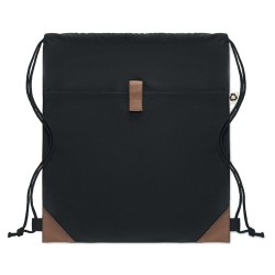 Sac à cordon  en coton recyclé PANDA BAG Matières : coton recyclé Couleurs : noir goodies personnalisé en stock