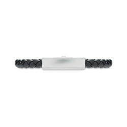 Bracelet tressé personnalisable en simili cuir FAULETI Matières : acier inoxydable Couleurs : noir cadeau entreprise pas cher