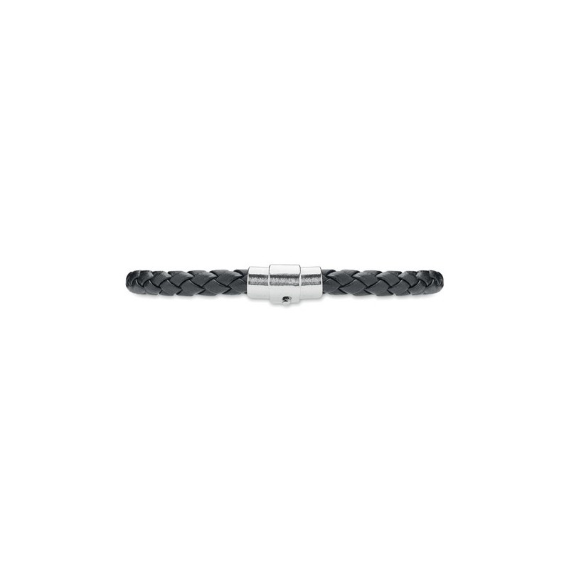 Bracelet tressé personnalisable en simili cuir FAULETI Matières : acier inoxydable Couleurs : noir goodies publicitaire événemen