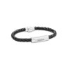 Bracelet tressé personnalisable en simili cuir FAULETI Matières : acier inoxydable Couleurs : noir impression haute définition