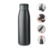 Bouteille isotherme personnalisée 400ml - CALEFRIO Couleurs : noir Matières : acier inoxydable recyclé