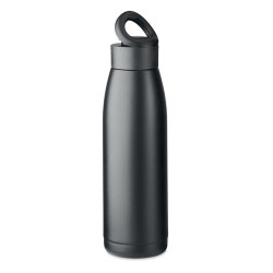 Bouteille isotherme personnalisée 400ml - CALEFRIO Couleurs : noir Matières : acier inoxydable recyclé impression haute définiti