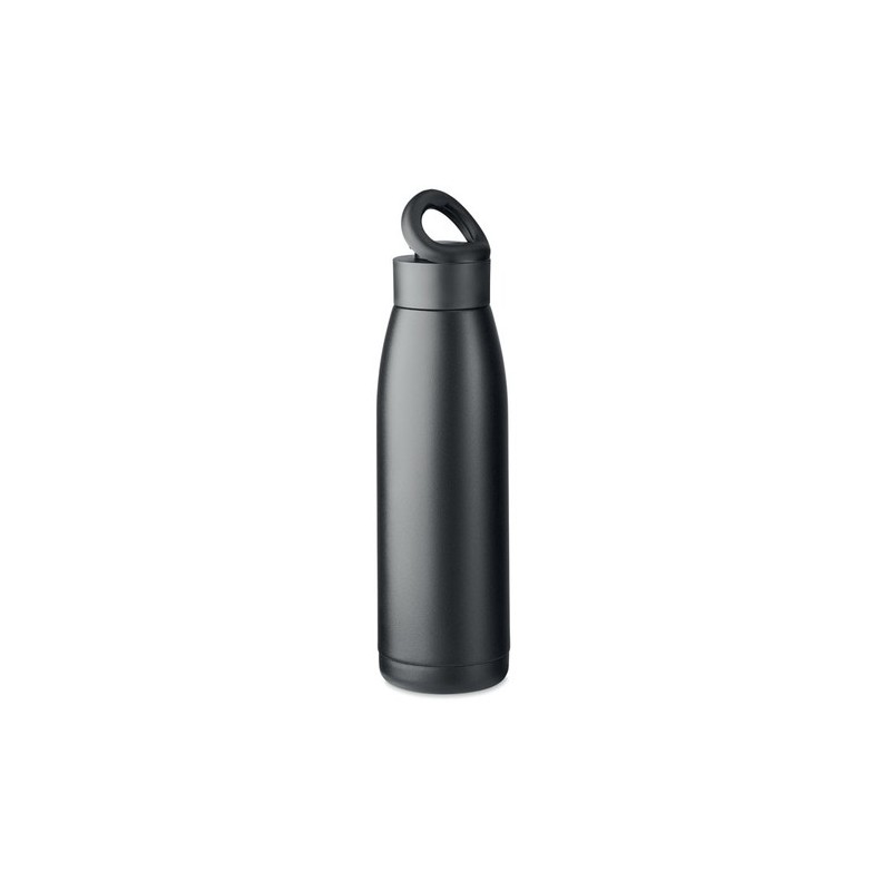 Bouteille isotherme personnalisée 400ml - CALEFRIO Couleurs : noir Matières : acier inoxydable recyclé impression haute définiti