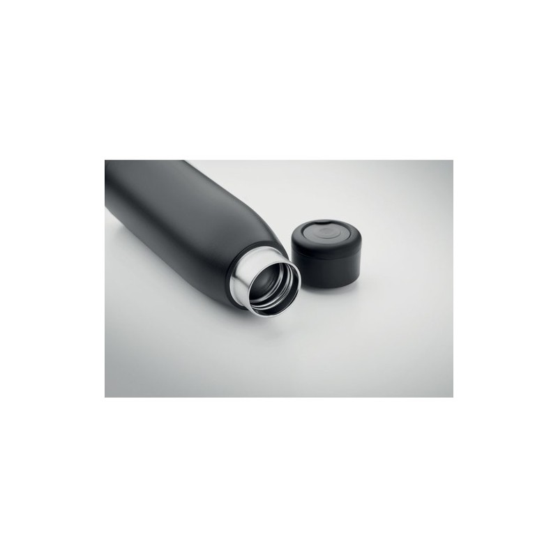Bouteille isotherme personnalisée 400ml - CALEFRIO Couleurs : noir Matières : acier inoxydable recyclé accessoire événementiel u