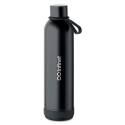 Bouteille isotherme double paroi 500ml - MUSEY Matières : acier inoxydable Couleurs : noir impression haute définition