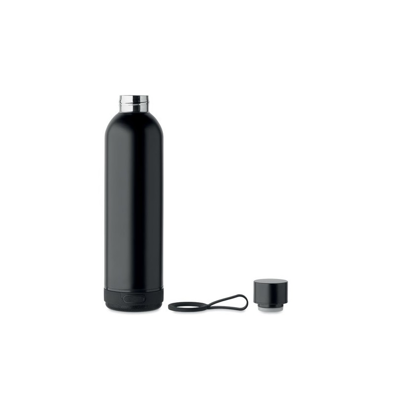 Bouteille isotherme double paroi 500ml - MUSEY Matières : acier inoxydable Couleurs : noir objet promotionnel éco-responsable
