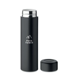 Bouteille isotherme  personnalisée 420 ml - NUNAVUT Couleurs : noir Matières : acier inoxydable recyclé objet publicitaire robus