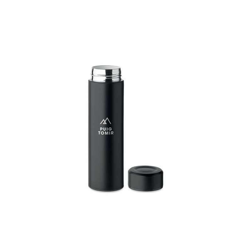 Bouteille isotherme  personnalisée 420 ml - NUNAVUT Couleurs : noir Matières : acier inoxydable recyclé objet publicitaire robus
