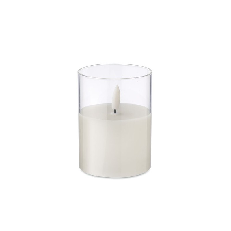 Bougie LED personnalisée en cire - XANDLE+ Matières : verre Couleurs : blanc