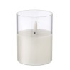 Bougie LED personnalisée en cire - XANDLE+ Matières : verre Couleurs : blanc