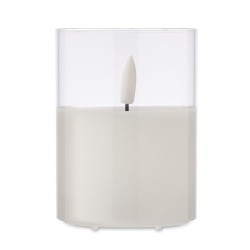 Bougie LED personnalisée en cire - XANDLE+ Matières : verre Couleurs : blanc 2