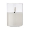 Bougie LED personnalisée en cire - XANDLE+ Matières : verre Couleurs : blanc personnalisable avec votre logo