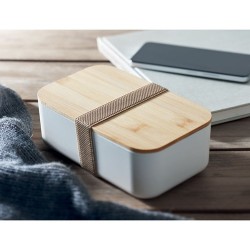 Boîte à lunch  en maïs PLA 1000ml - BEIBABOX Matières : PET Couleurs : beige marquage couleur éclatante
