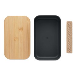Boîte à lunch  en maïs PLA 1000ml - BEIBABOX Matières : PET Couleurs : noir objet promotionnel éco-responsable