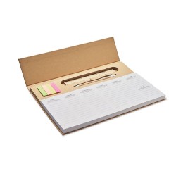 Agenda Hebdomadaire Personnalisé de Bureau MEMWEEK Matières : papier Couleurs : beige