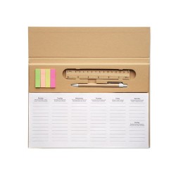 Agenda Hebdomadaire Personnalisé de Bureau MEMWEEK Matières : papier Couleurs : beige 2