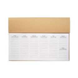 Agenda Hebdomadaire Personnalisé de Bureau MEMWEEK Matières : papier Couleurs : beige cadeau entreprise pas cher