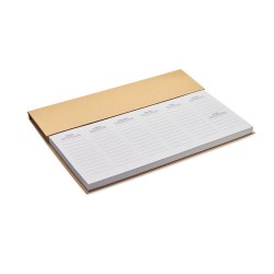 Agenda Hebdomadaire Personnalisé de Bureau MEMWEEK Matières : papier Couleurs : beige goodies publicitaire événementiel