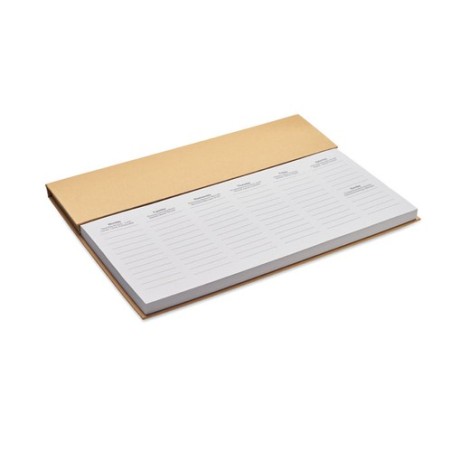 Agenda Hebdomadaire Personnalisé de Bureau MEMWEEK Matières : papier Couleurs : beige goodies publicitaire événementiel