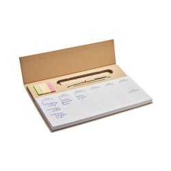 Agenda Hebdomadaire Personnalisé de Bureau MEMWEEK Matières : papier Couleurs : beige impression haute définition