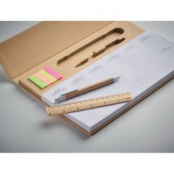 Agenda Hebdomadaire Personnalisé de Bureau MEMWEEK Matières : papier Couleurs : beige marquage laser ultra précis