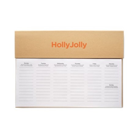 Agenda Hebdomadaire Personnalisé de Bureau MEMWEEK Matières : papier Couleurs : beige livraison express 24h 48h