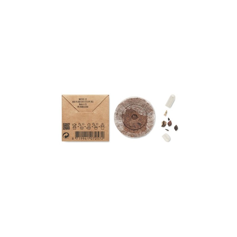Disque Éco-responsable Personnalisé de Mélange de Graines FLOMIX Matières : papier Couleurs : beige personnalisable avec votre l