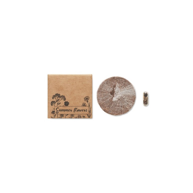 Disque Éco-responsable Personnalisé de Mélange de Graines FLOMIX Matières : papier Couleurs : beige goodies publicitaire événeme