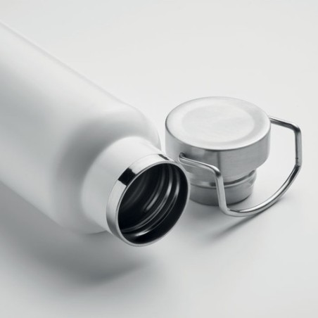 Bouteille isotherme double paroi 500ml personnalisée IVES Couleurs : blanc Matières : acier inoxydable recyclé impression haute 