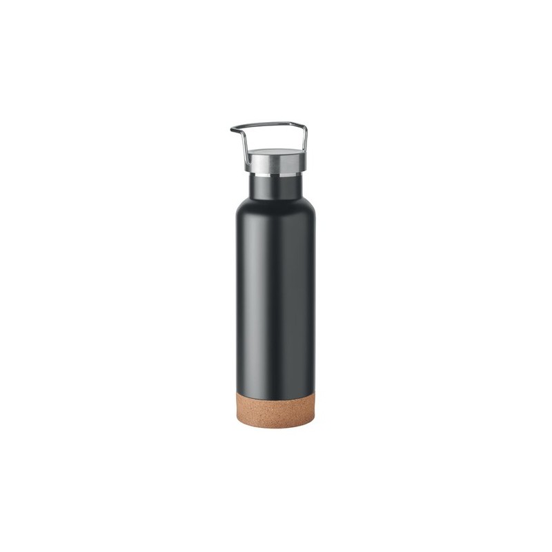 Bouteille isotherme double paroi 500ml personnalisée IVES Couleurs : noir Matières : acier inoxydable recyclé goodies publicitai