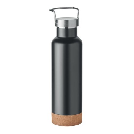 Bouteille isotherme double paroi 500ml personnalisée IVES Couleurs : noir Matières : acier inoxydable recyclé goodies publicitai