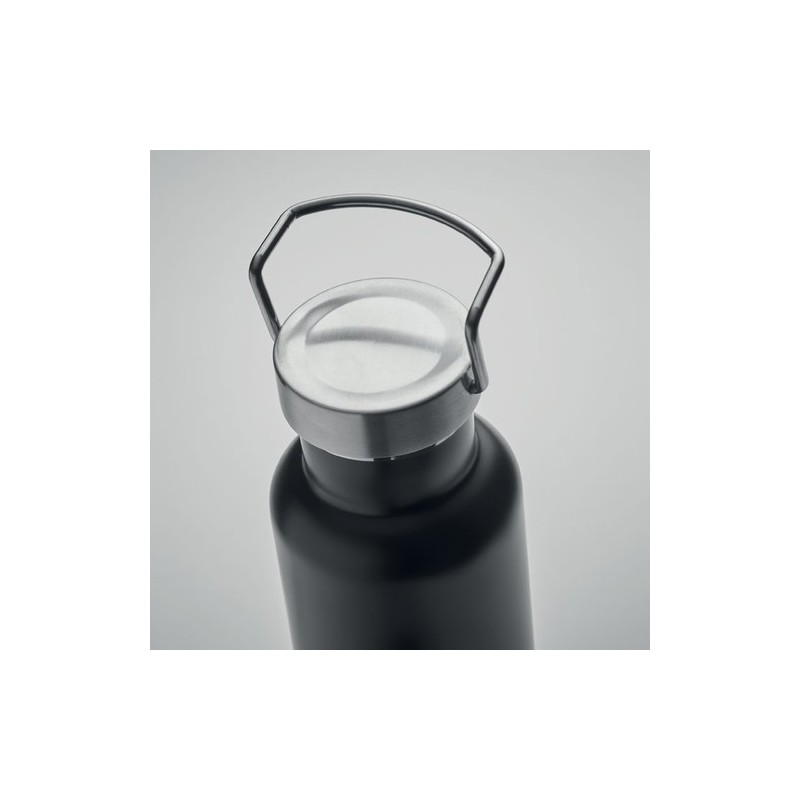 Bouteille isotherme double paroi 500ml personnalisée IVES Couleurs : noir Matières : acier inoxydable recyclé objet promotionnel