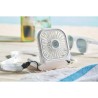 Ventilateur portable pliable personnalisé - STANDFAN Matières : ABS Couleurs : blanc impression haute définition