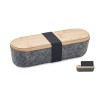 Trousse  en feutre RPET personnalisée - MILE Matières : bambou Couleurs : bois