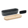 Trousse  en feutre RPET personnalisée - MILE Matières : bambou Couleurs : bois goodies publicitaire événementiel