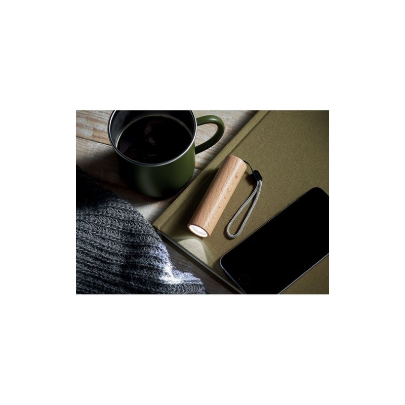 Torche rechargeable en bois personnalisée - Lampe puissante LITE Matières : bois Couleurs : bois marquage laser ultra précis