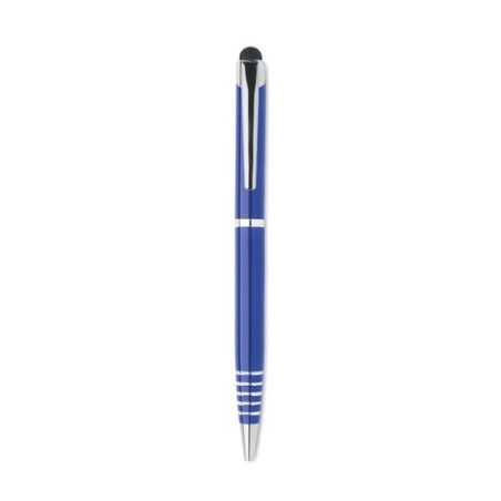 Stylo à bille  personnalisé pratique - FLORINA Matières : aluminium recyclé  Couleurs : bleu marquage laser ultra précis