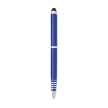 Stylo à bille  personnalisé pratique - FLORINA Matières : aluminium recyclé  Couleurs : bleu marquage couleur éclatante