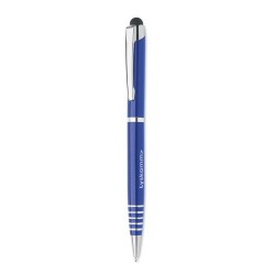 Stylo à bille  personnalisé pratique - FLORINA Matières : aluminium recyclé  Couleurs : bleu objet promo petit budget