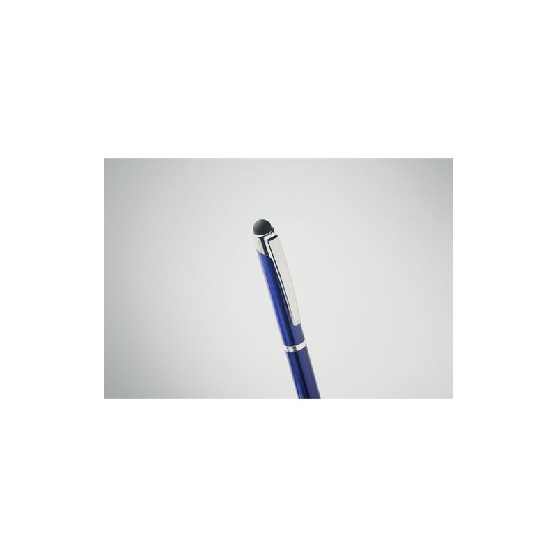 Stylo à bille  personnalisé pratique - FLORINA Matières : aluminium recyclé  Couleurs : bleu personnalisation sur mesure