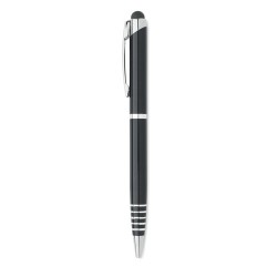 Stylo à bille  personnalisé pratique - FLORINA Matières : aluminium recyclé  Couleurs : noir accessoire événementiel unique