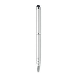 Stylo à bille  personnalisé pratique - FLORINA Matières : aluminium recyclé  Couleurs : argenté impression logo haute qualité