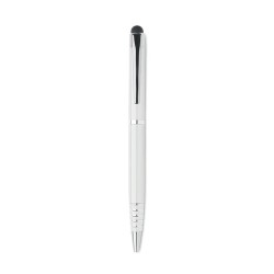 Stylo à bille  personnalisé pratique - FLORINA Matières : aluminium recyclé  Couleurs : blanc impression haute définition